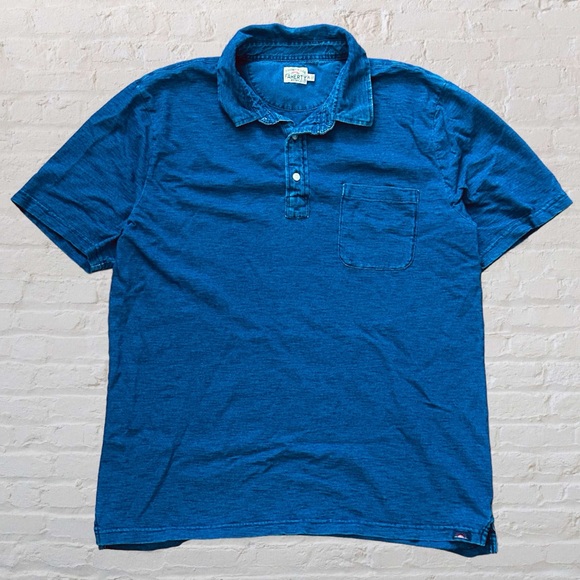 Faherty Other - Faherty Short Sleeve Polo Shirt Indigo Dyed